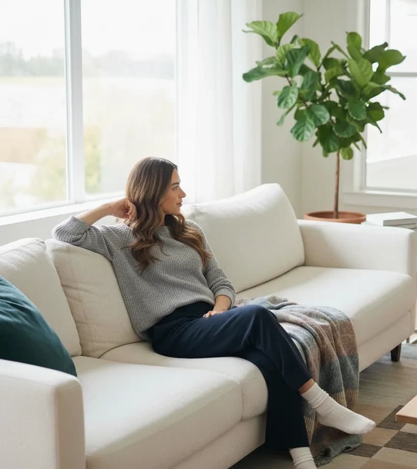 Client relaxing while professionals handle the work